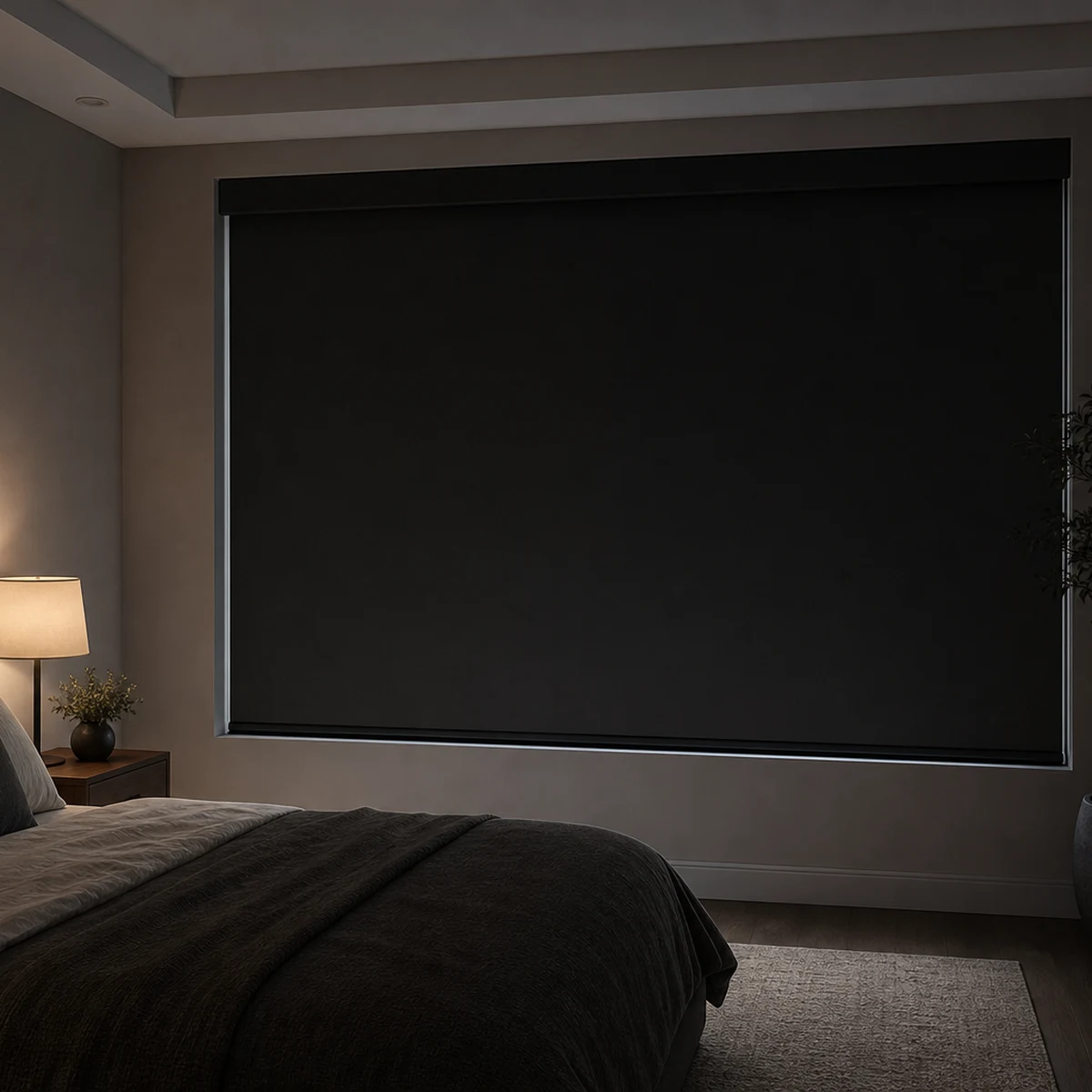 motorized shades Hardwired Motorized Roller Shades 100% Blackout Vinyl