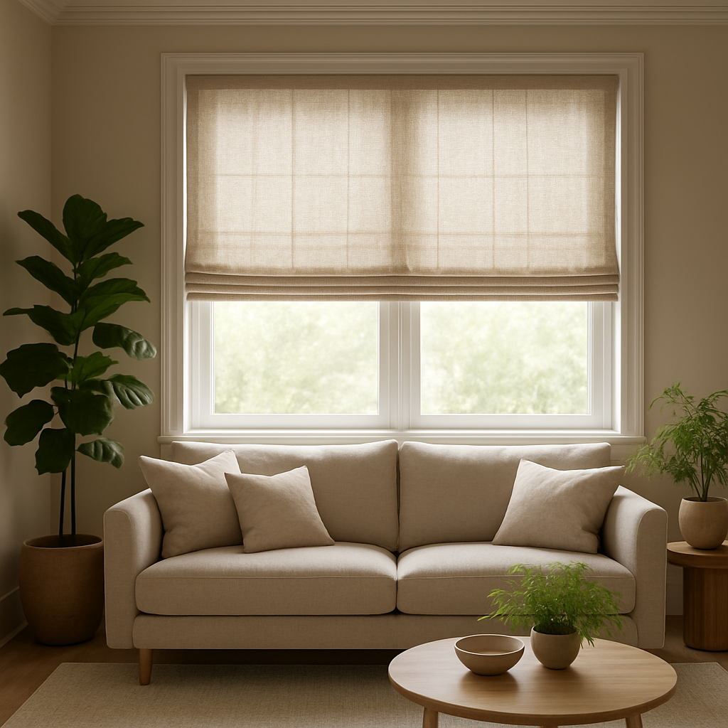 Linen Roman shades